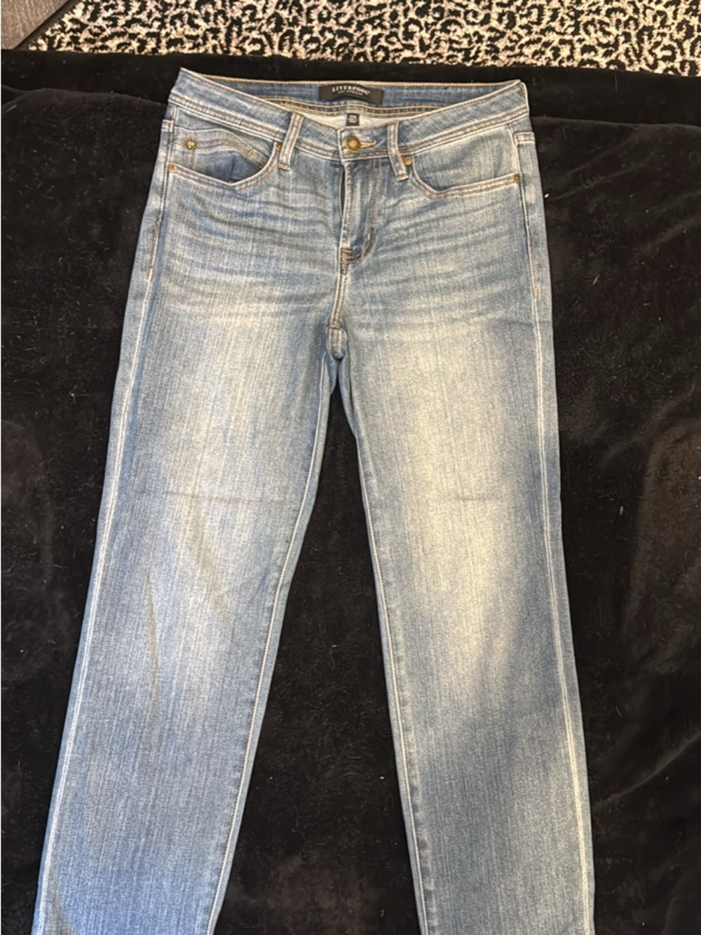Liverpool Light Wash Skinny Jeans in Blue